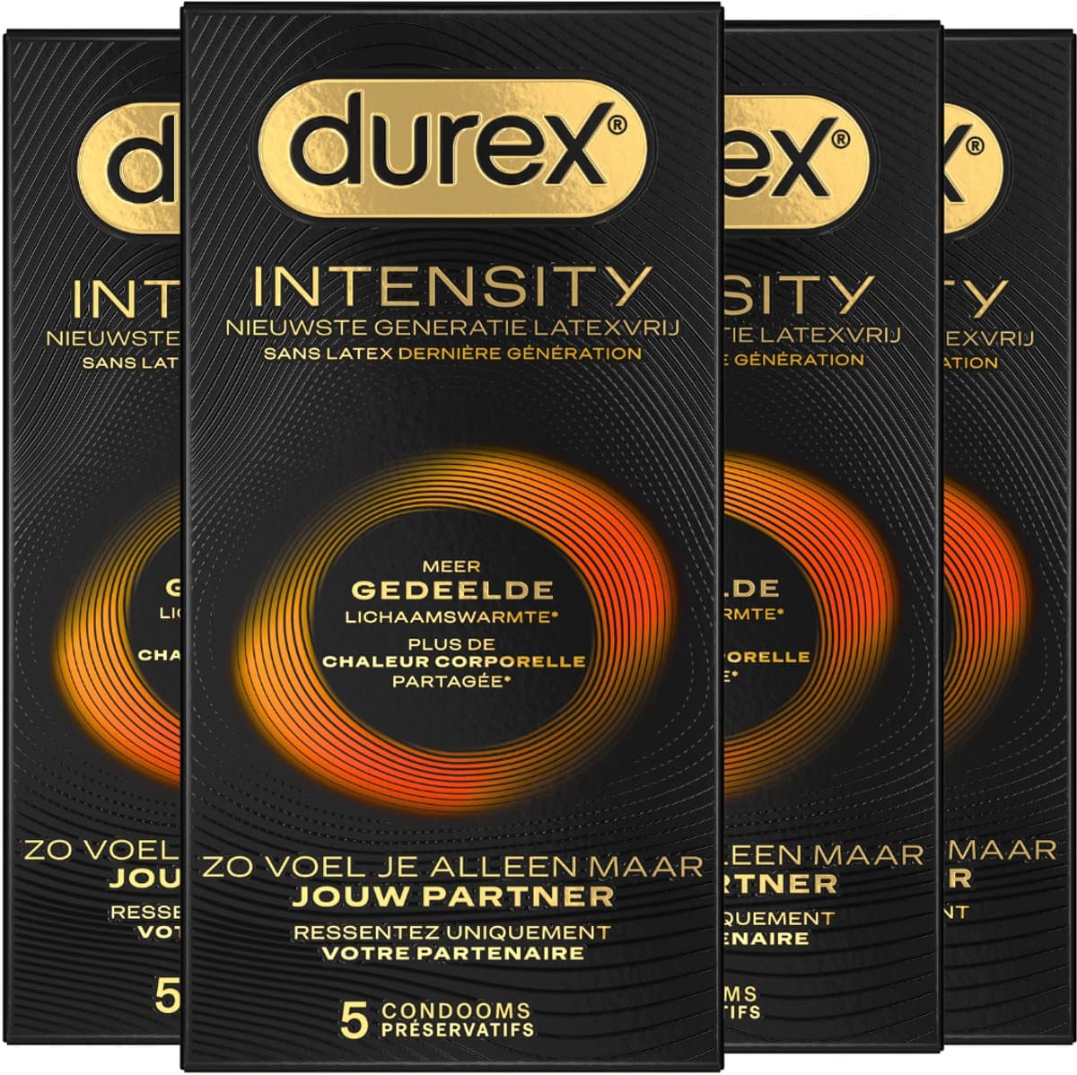 Durex Condooms Intensity 5st - 4 Stuks - Voordeelverpakking — afbeelding 1