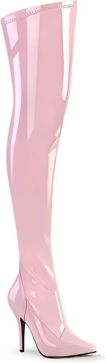 Pleaser - SEDUCE-3000 Plateau Overknee Laarzen - US 15 - 46 Shoes - Roze — afbeelding 1