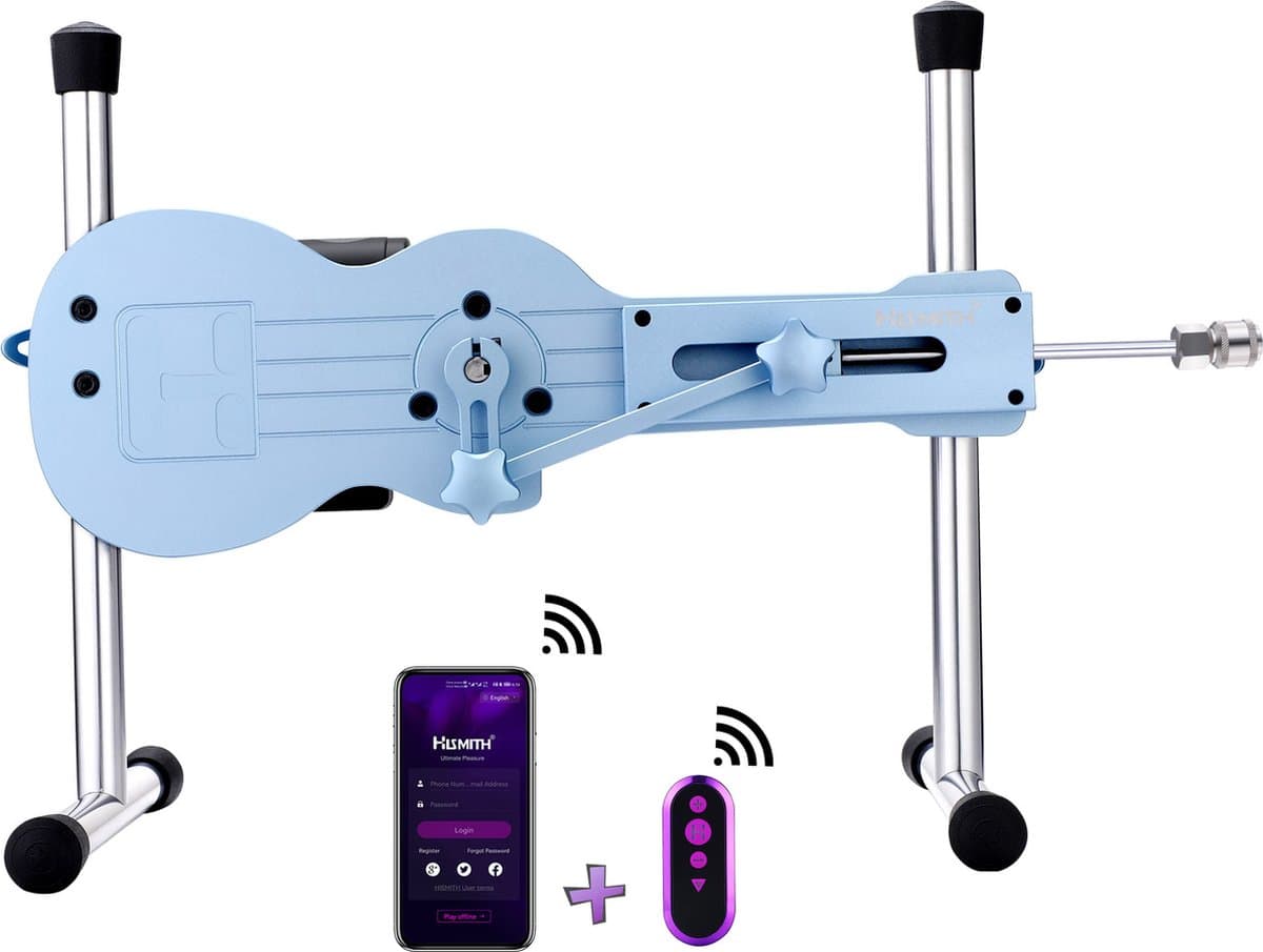 Pro Mini Seksmachine Smart App met dildo en afstandsbediening Blauw — afbeelding 1