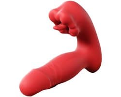 Daity Verwarmende Vibrator Dames – Stuwende Rabbit Vibrator met Tong Likfunctie – G-spot & Clitoris Stimulator – 9 Vibratiestanden & 9 Thrusting Modi – Oplaadbaar Seksspeeltje
