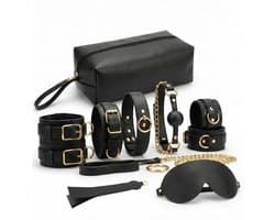 Toys Hub® Premium BDSM Set voor Koppels – Gratis 1 Maand Spannende Luisterverhalen & Ebook BDSM Basics - Hoogwaardig Leer - Bondage – Voor Beginners & Ervaren - Oogmasker – Zweep - BDSM Extreme – Sex Toys voor Koppels - Premium Opbergzak
