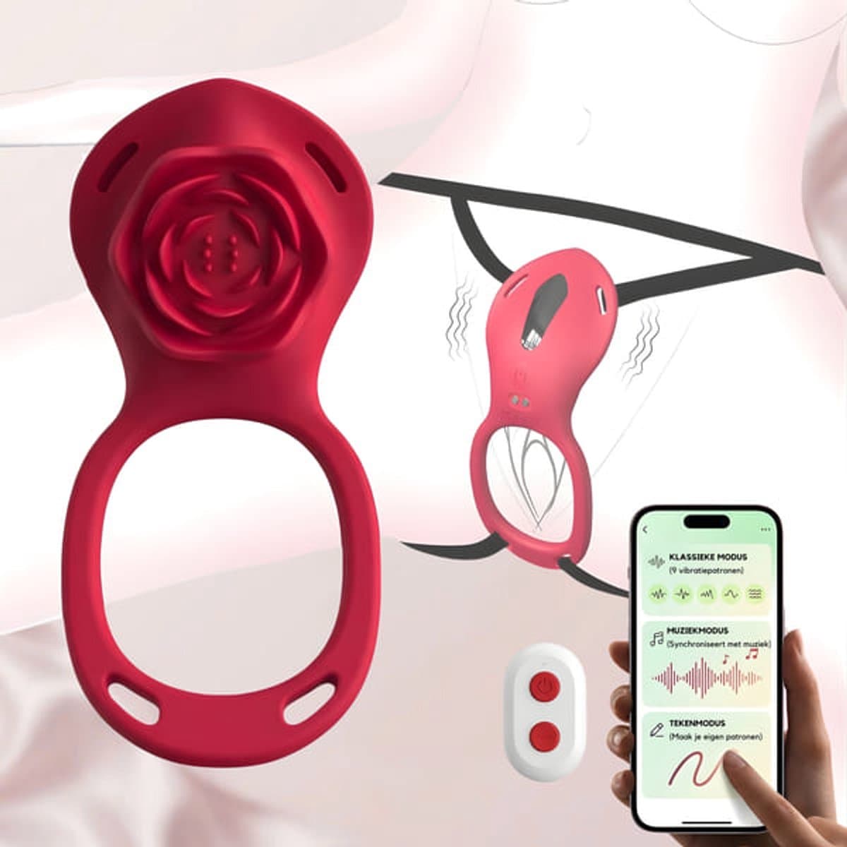 Bodybite - Draagbare Vibrator - Clitoris Stimulator - Vibrator voor Koppels - Sex Toys voor Vrouwen - Stil en Discreet - Waterafstendig - 3 Vibratie Standen - Afstandsbediening en app - Wearable Vibrator - Valentijn cadeautje voor haar - AMORA — afbeelding 1