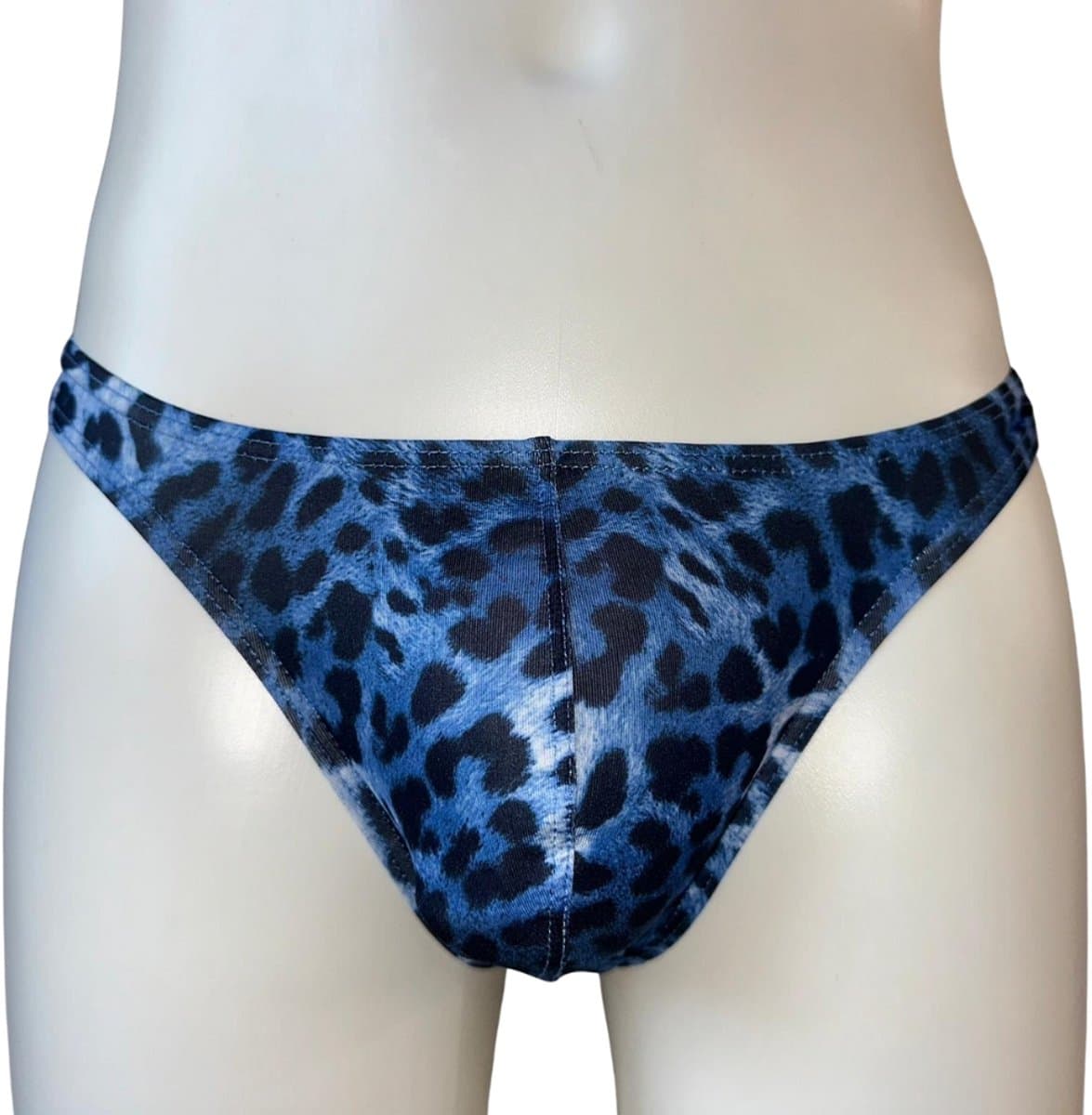 LekkerStout Heren Luipaard String - Blauw/Zwart - Sexy Herenondergoed | XL | ( LS189 ) — afbeelding 1