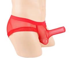 Erotische heren slip met gesloten sleeve - Transparant - Slurf - String - Boxer