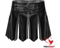 Lederen mini rok heren - Erotische lingerie mannen - Losse flappen - Maat L, XL en XXL