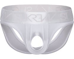 SUKREW U-Style V-Brief White Shimmer - MAAT L - Erotisch Heren Ondergoed - Slip voor Man - Sexy mannen Slip