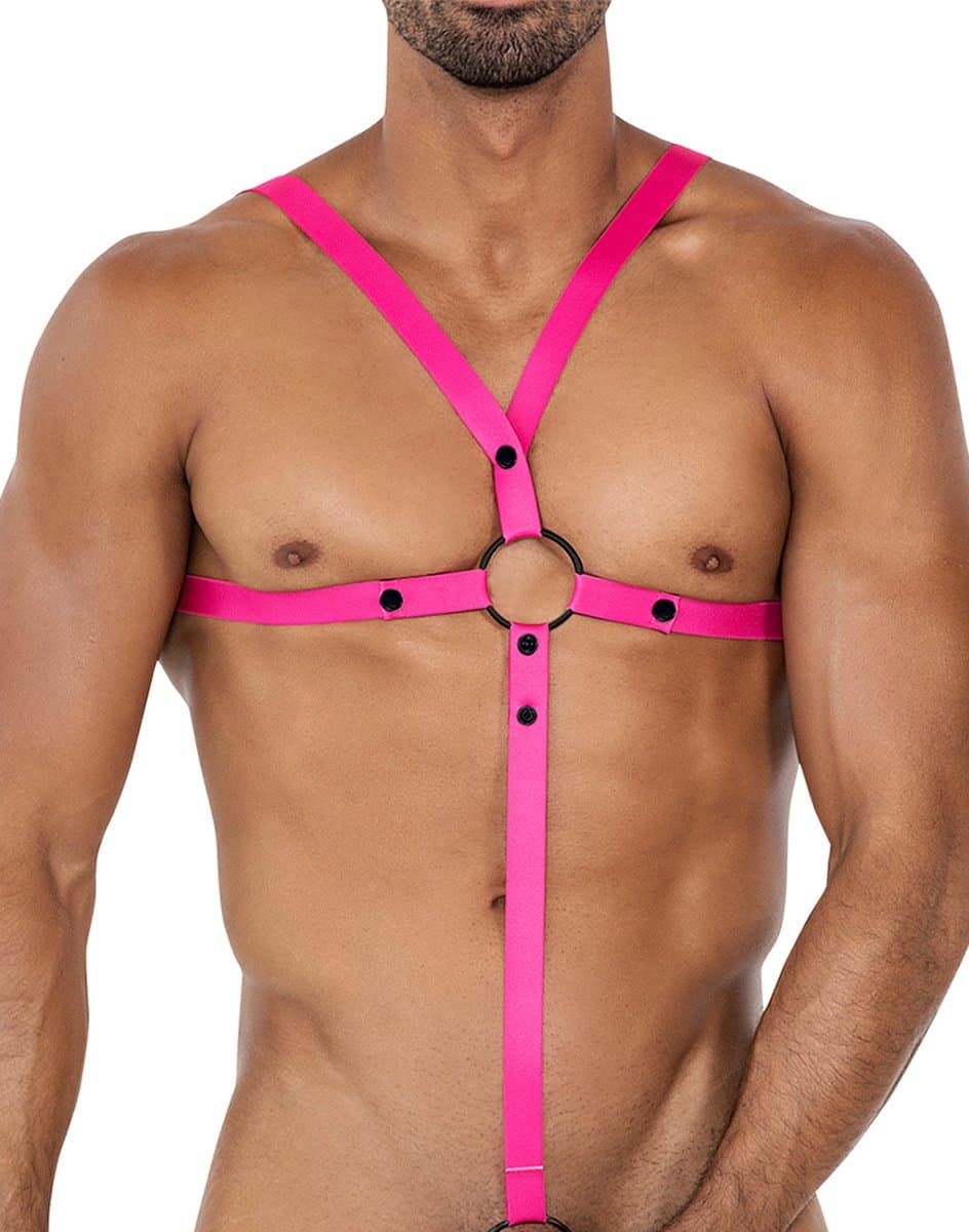 Cut4Men - C-Ring Gekruist Harnas - Tuigje - Roze — afbeelding 1