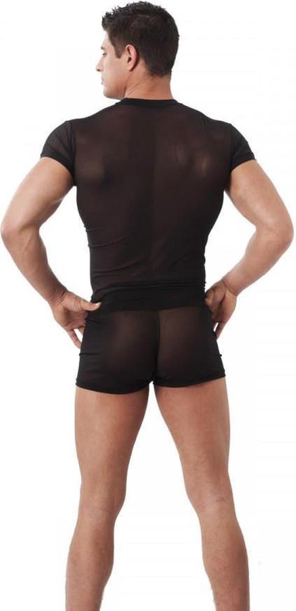Sexy transparant herenshirt - zwart - maat S/M — afbeelding 1