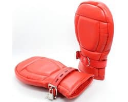 Banoch - Bondage Mittens - PU Leer - Rood - bdsm