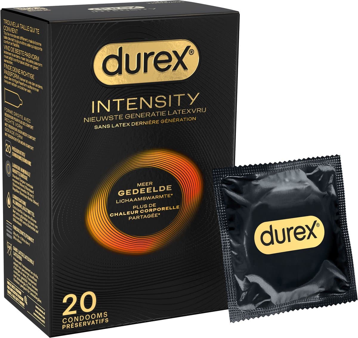 Durex Intensity Condooms 20st - Nieuwste generatie ultradunne, latexvrije condooms voor mannen – Gedeelde lichaamswarmte — afbeelding 1