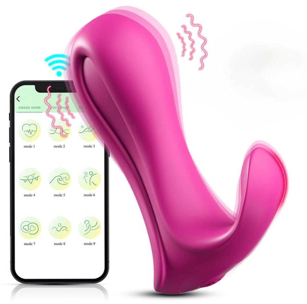 Onzichtbaar vibrerend ei voor vrouwen, op afstand bedienbaar via een app, draagbaar, clitorale en anale stimulatie, seksspeeltje voor volwassenen. — afbeelding 1