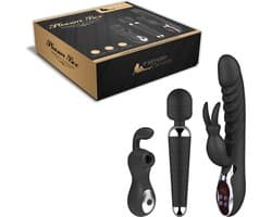 Intimate Desires® - Pleasure Box - Clitoris Stimulator - Magic Wand Vibrator - Verwarmde Vibrator - 3 in 1 set - Oplaadbaar - Sex toys voor Vrouwen - Seksspeeltjes