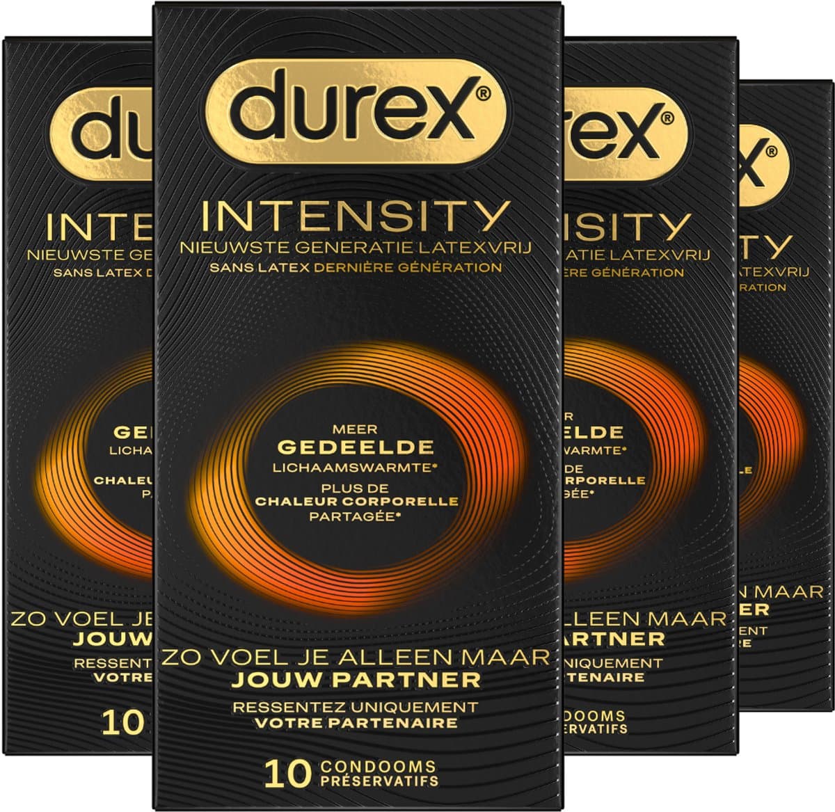Durex Intensity Condooms - Nieuwste generatie ultradunne, latexvrije condooms voor mannen – Gedeelde lichaamswarmte - 4 x 10 stuks - Voordeelverpakking — afbeelding 1