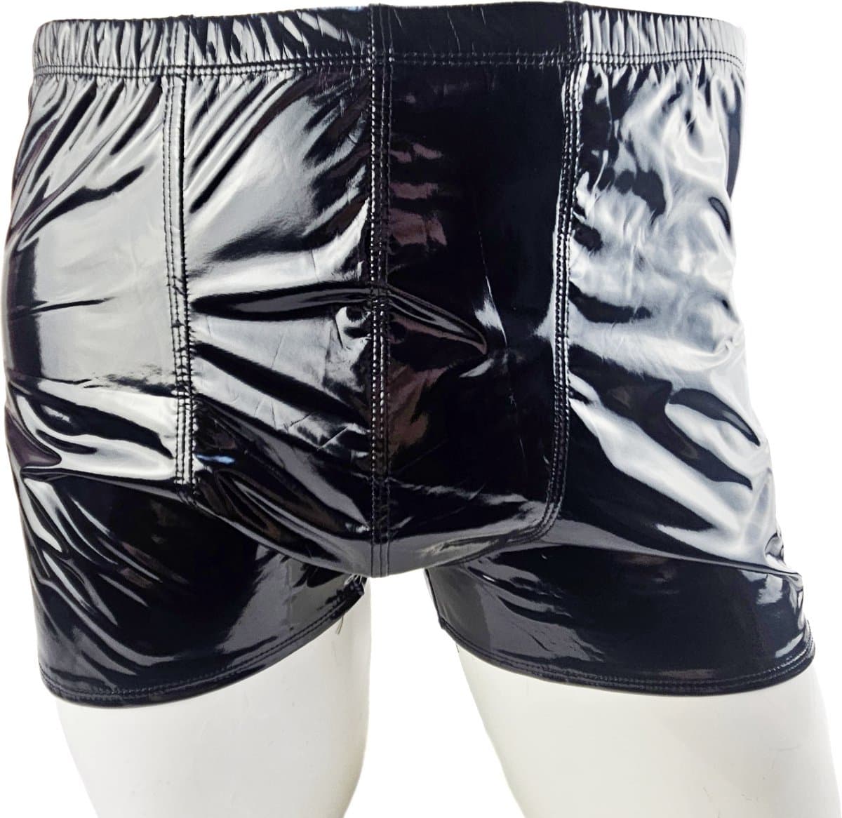 BamBella ® - Boxer short Maat L/XL Datex Zwart (Latex en stof SM kleding BDSM erotische heren kleding ondergoed lingerie onderbroek zwart — afbeelding 1