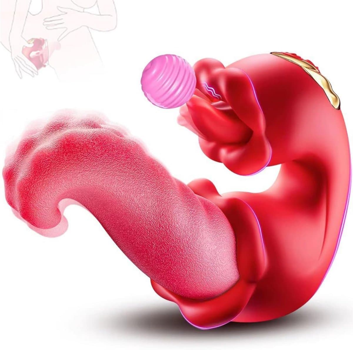 Sex Toys voor Vrouwen Likkende Tong Vibrator - Vibrators voor Vrouwen - Tong Vibrator - Clitoris Zuiger – Diep Waterdicht – Bef Vibrator met 10 Sterke Standen - Siliconen - Discreet Verzonden - Roze — afbeelding 1