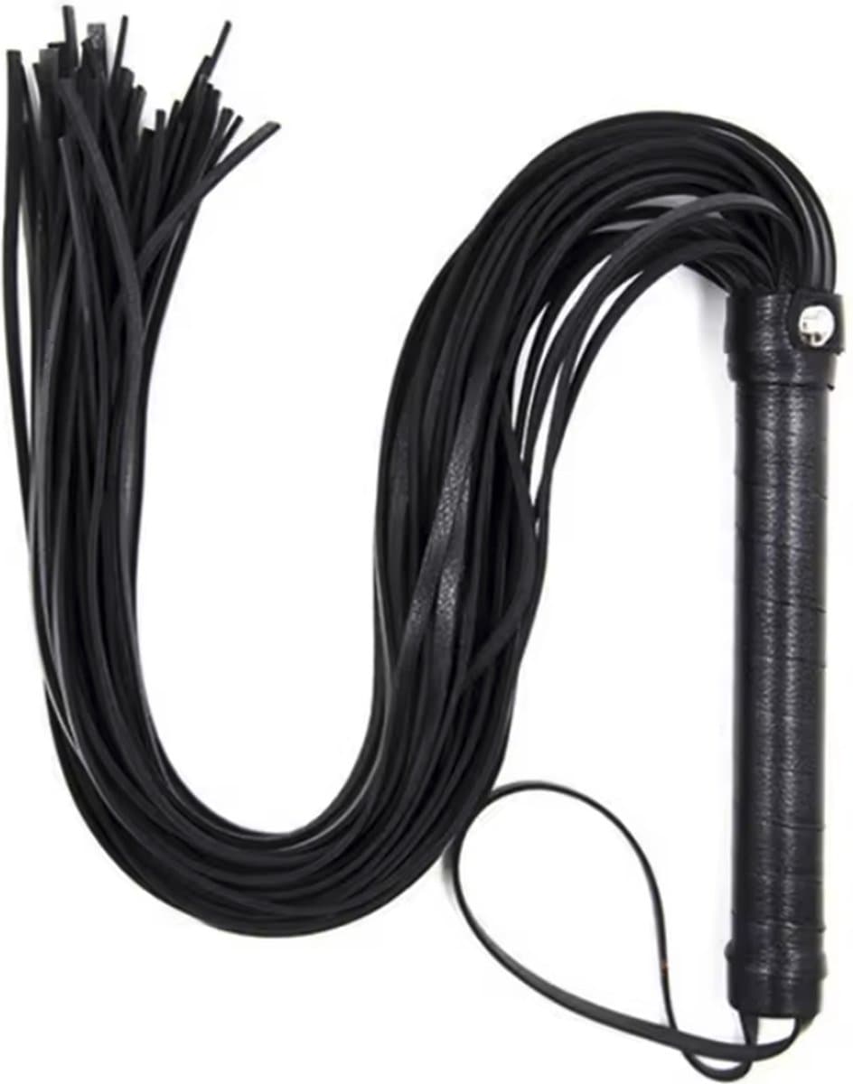 CHPN - Sex Zweep - Sex zweepje - BDSM - Sexspeeltje - SM zweepje - PU leer - Kinky zweep - Whip - Zwart - Unisex — afbeelding 1