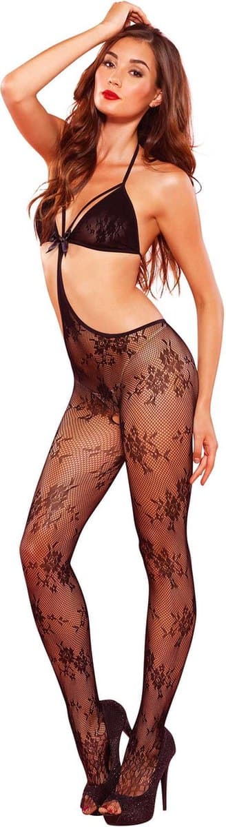 Lace cut out bodystocking — afbeelding 1