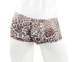 BamBella ® - Boxer short - Maat XXL - Panterprint - Bruin Dun kant gaas stof Ondergoed