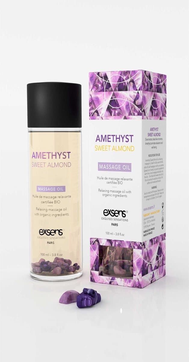 Exsens - Amethist Zoete Amandel Biologische Sensuele Lichaams- & Massageolie — afbeelding 1