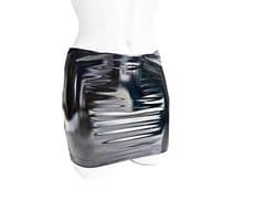 BamBella® - Datex (Mix latex en stofmini rok - L/XL - Sexy Erotische dames BDSM SM fetish kleding zwart