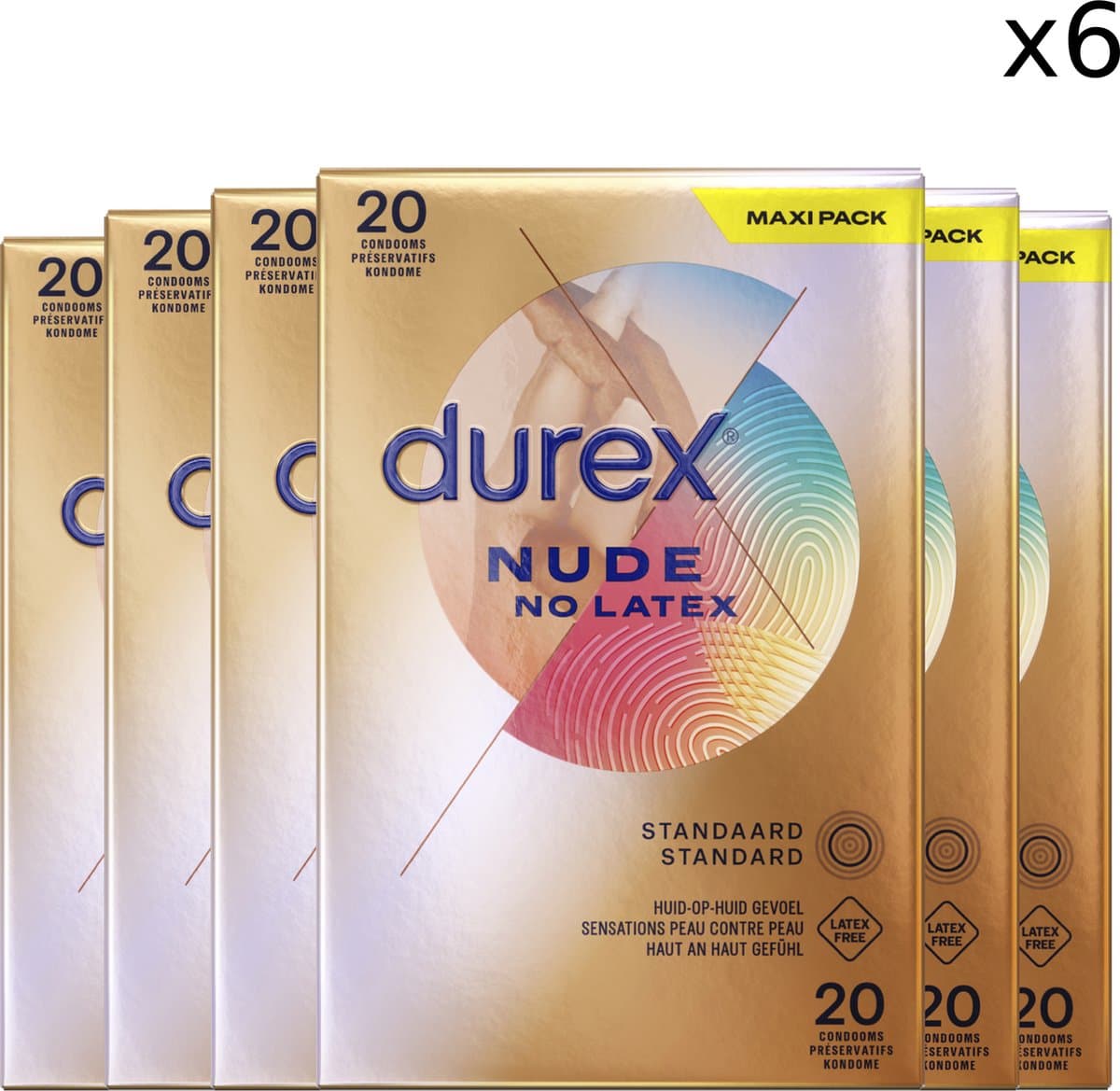 Durex - Condooms - Nude - Latexvrij - 6x 20 stuks — afbeelding 1