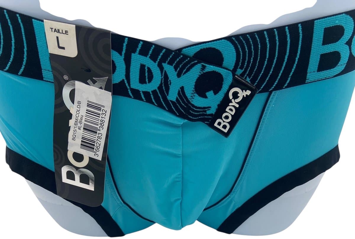 BodyQ Sexy Heren Boxershort – Aqua/Zwart – Erotische Herenlingerie – Maat S — afbeelding 1