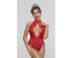 Christine - Open Crotch Body Eleonora - Rood