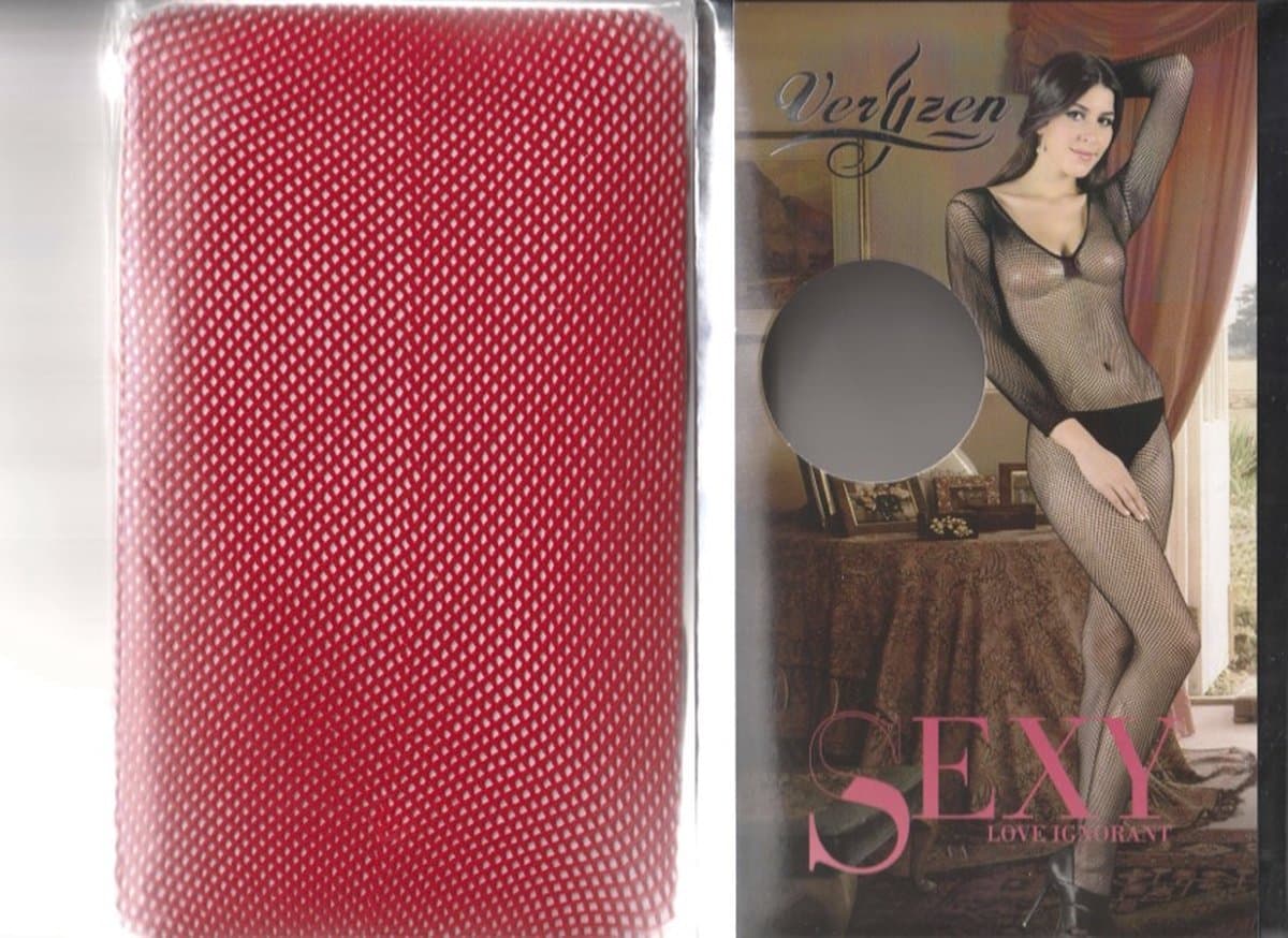 Rode fishnet bodystocking — afbeelding 1