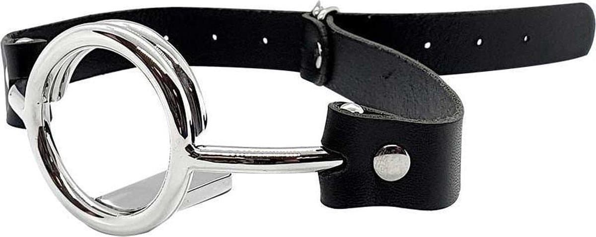 Black Label - Ring Gag met tongspatel - RVS — afbeelding 1