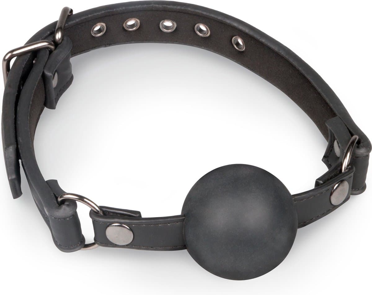 EasyToys - Ball Gag met Grote Siliconen Bal - BDSM - BDSM Toys - Sex Toys voor Vrouwen en Mannen - Balgag - Erotisch Spel - Zwart — afbeelding 1