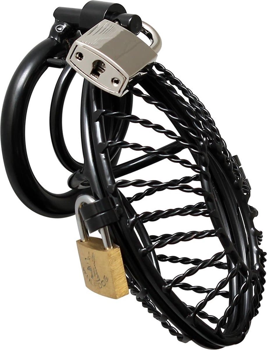 Bondage Play - Chasity Cage - Peniskooi - Cock - Kuisheidskooi voor Mannen - Metaal Met Slot — afbeelding 1