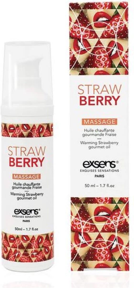 Verwarmende Massage Olie Met Smaak - Aardbei — afbeelding 1