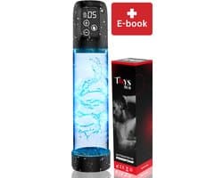 Toys Hub® Automatische Penispomp MAX - Met 3 Penisringen & Ebook - Elektrisch - USB Oplaadbaar - LED Scherm - Sex Toys voor Mannen - Penis Vergroter – 20 CM