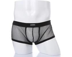 Transparante boxershort - Erotische heren ondergoed - Zwart - Visnet