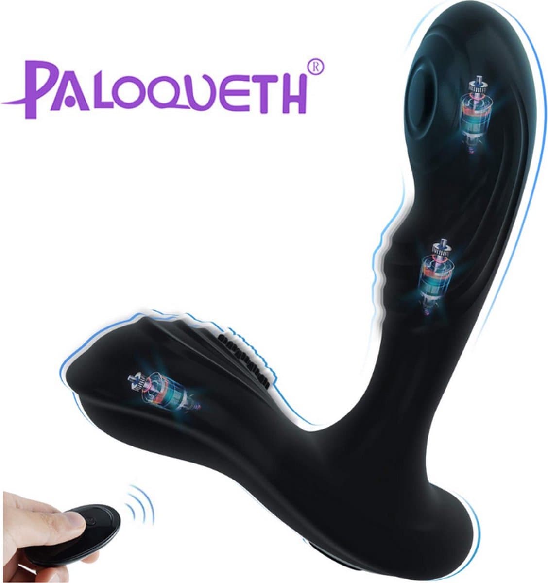 Paloqueth - Prostaat Vibrator Mannen - Anaal Vrouw - Met Afstandsbediening - 12 Vibratie Standen - Buttplug - Erotiek - Stimulator – Anaal Dildo - Waterdicht - Sex Toys - Zwart -USB Oplaadbaar - anaal vibrator - gratis glijmiddel — afbeelding 1