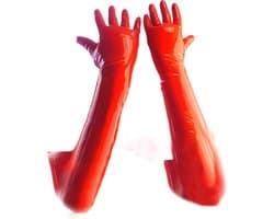 BamBella® - 100% LATEX Handschoenen Lang BDSM SM sexy glans handschoen Rood