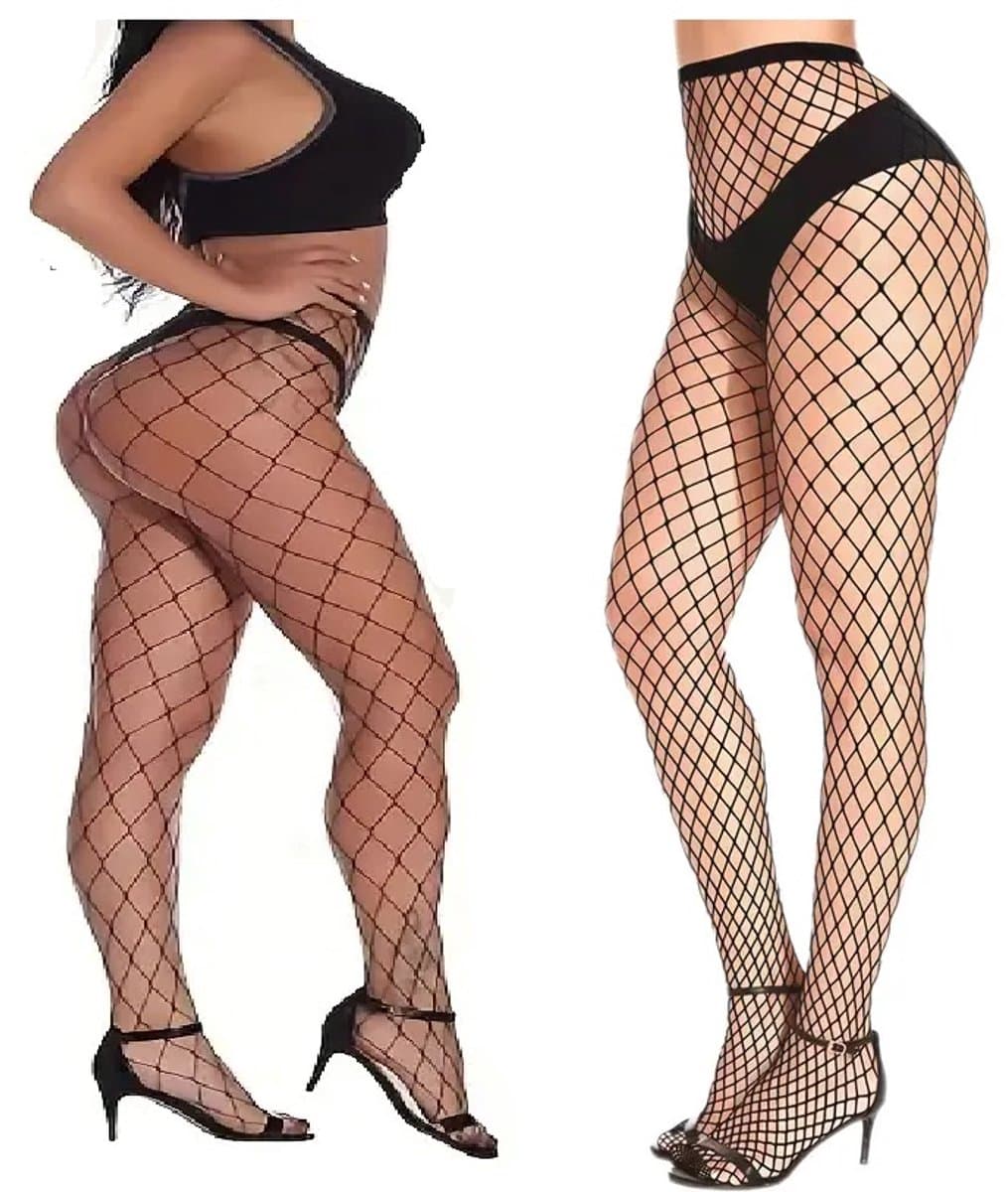 Fishnet Panty I Grote Fisnet I Sexy Panty I Erotische Panty I Lingerie I One Size I Zwart — afbeelding 1