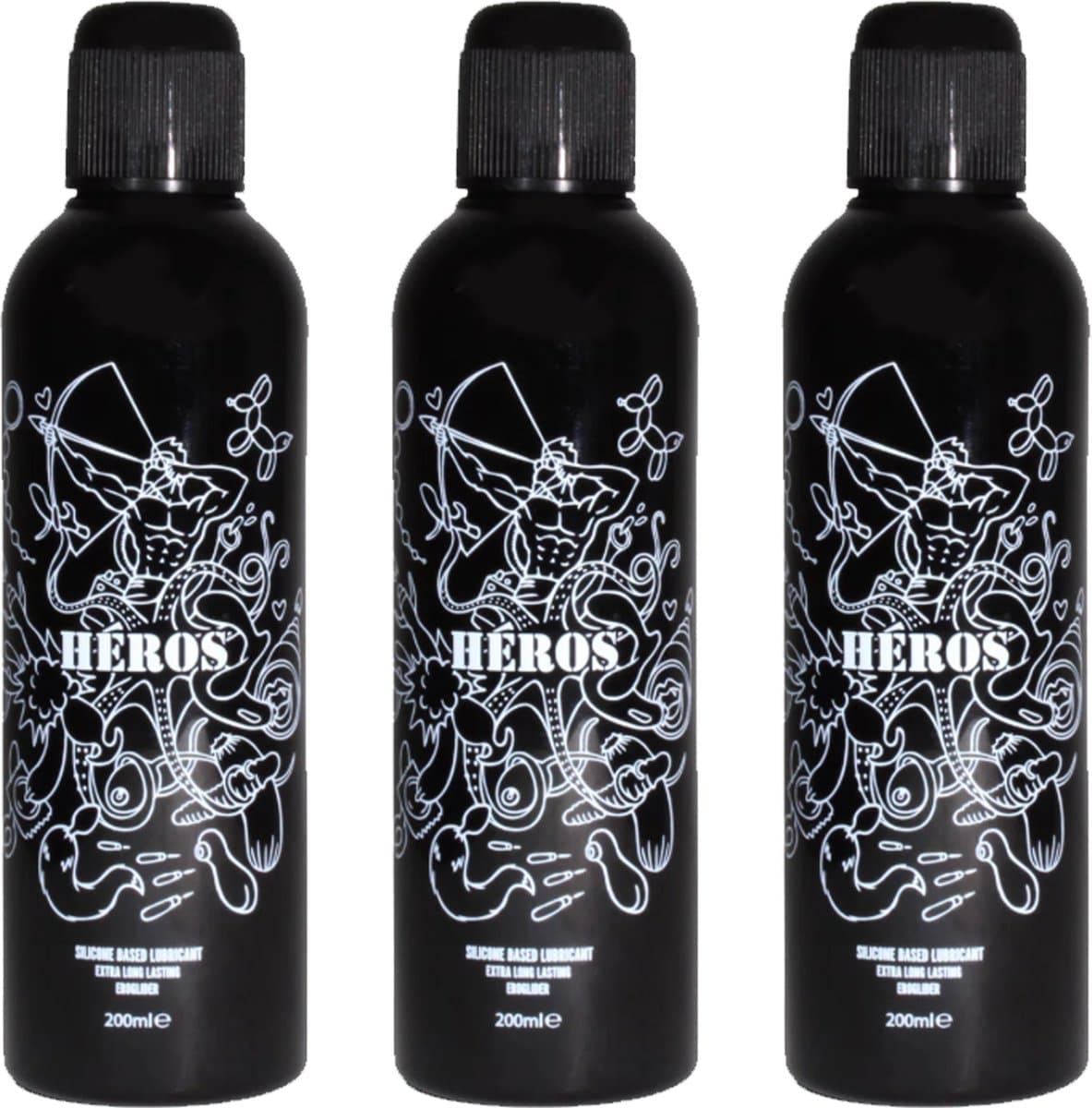 Heros Siliconen Glijmiddel - 200 ml x 3 stuks! — afbeelding 1