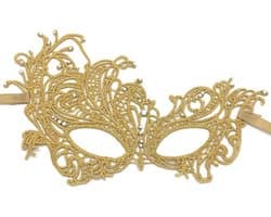 Sierlijk oogmasker met strass steentjes - Kant - Goudkleurig - One-size