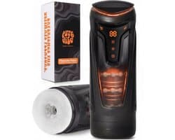PureVibe® Pleasure Pulse V2 - Automatische Masturbator voor Man - Blowjob Simulator met Warmtefunctie - 18 Standen - Pocket Pussy - Seksspeeltjes voor Mannen - Zwart
