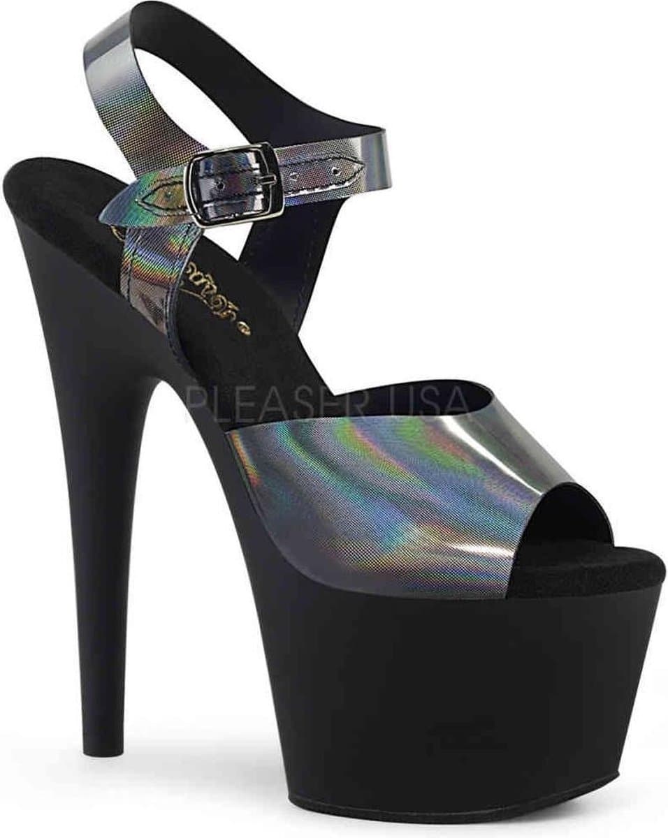 Pleaser - ADORE-708N-DT Sandaal met enkelband, Paaldans schoenen - Paaldans schoenen - 35 Shoes - Zwart/Multicolours — afbeelding 1