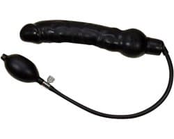 You2Toys – Latex Opblaasbare Dildo van Natuurlijk Materiaal met Schuimkern voor Eenvoudig Gebruik – 25 cm – Zwart