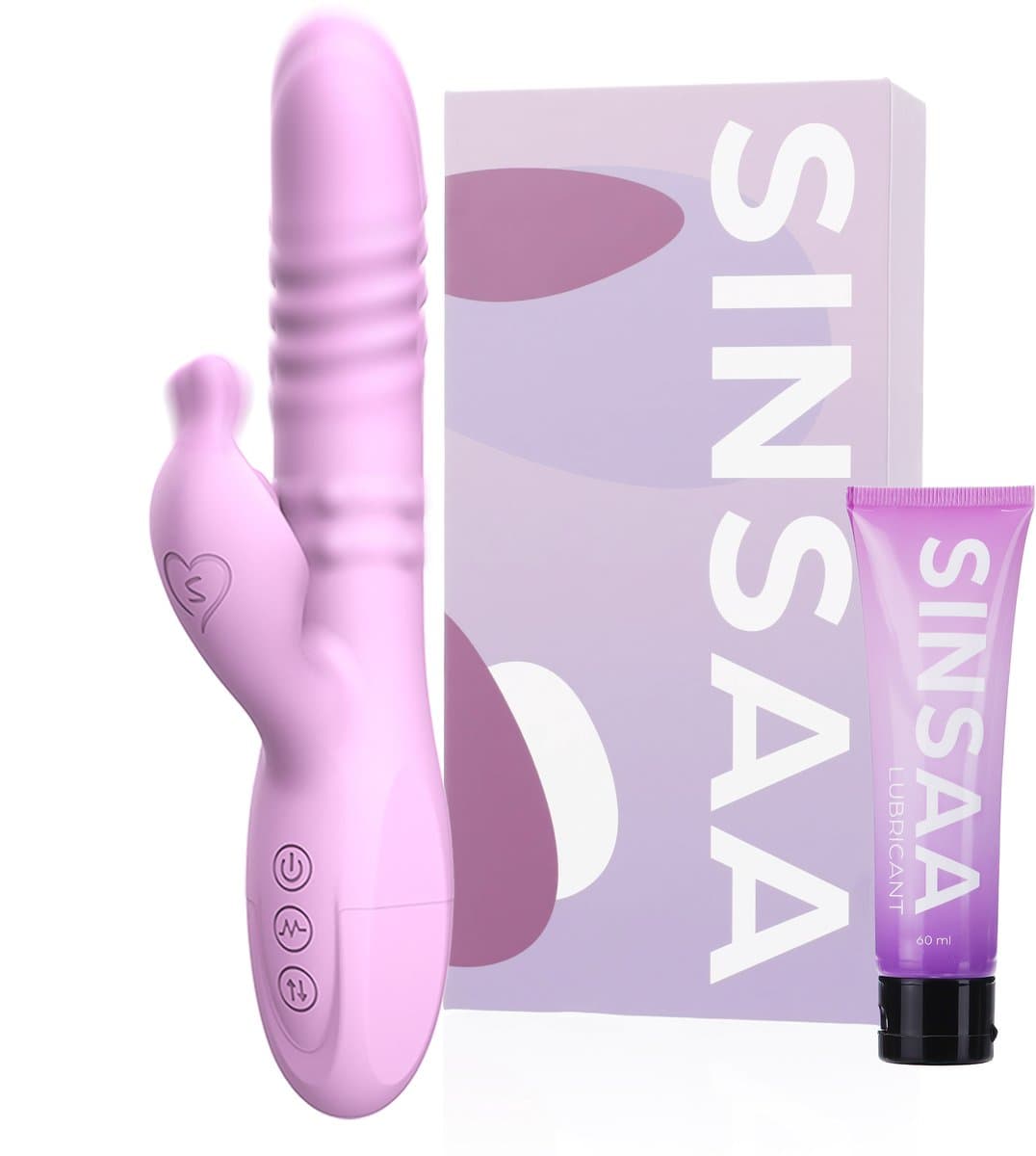 Sinsaa Rabbit Vibrator voor Vrouwen - Tarzan Vibrator met 10 Vibratiestanden - G-Spot & Clitoris Stimulator - 3in1 Vibrators - Dildo met 6 Pulsatiestanden - Seksspeeltjes voor Koppels - Sex Toys voor Vrouwen - Inclusief glijmiddel — afbeelding 1