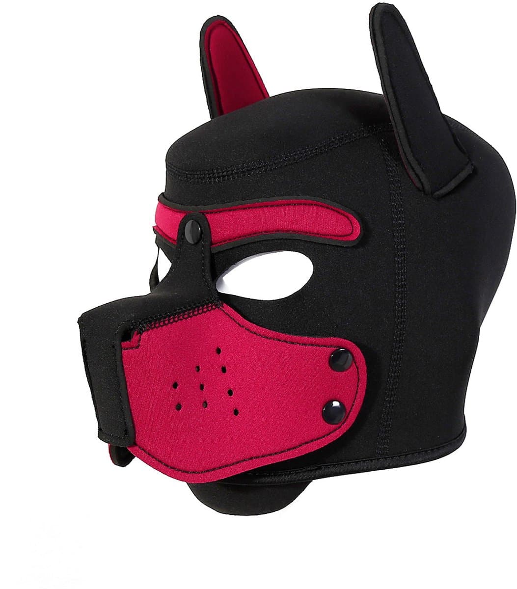 Fixxx - Hondenmasker - Puppy Hood - Zwart/Roze — afbeelding 1