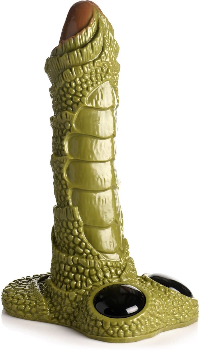 XR Brands - Reusachtig Geschubd Moerasmonster Dildo - Groen — afbeelding 1