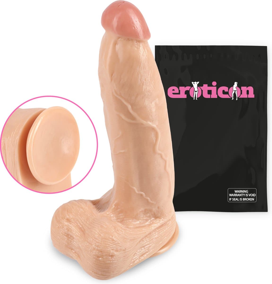 Eroticon Witte Mega Dildo - Grote Dildo - Dikke Dildo - Extreme Dildo - 31.5 x 7.5cm - Anaal Groot - Reusachtige Dildo XXL - Buttplug XXXL Monster Dildo - Fantasy Dildo - Dragon Dildo - Huge dildo - Anaal Groot - Zuignap — afbeelding 1
