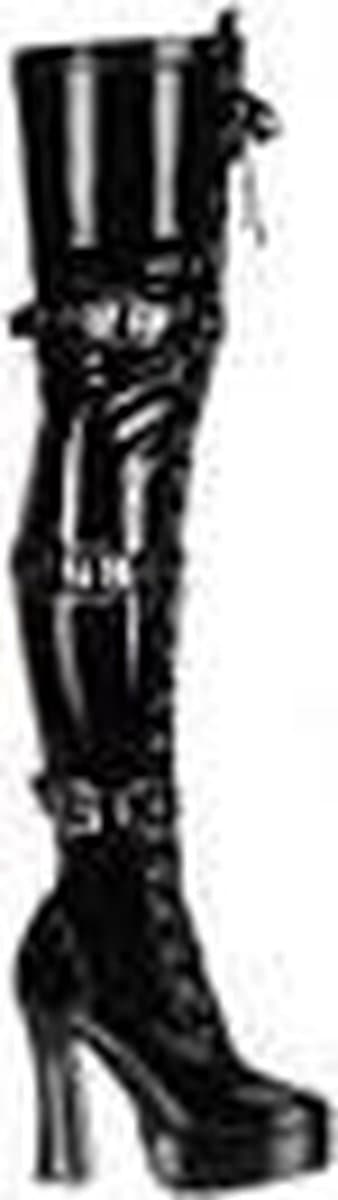 Pleaser - ELECTRA-3028 Plateau overknee Laarzen - US 10 - 40 Shoes - Zwart — afbeelding 1