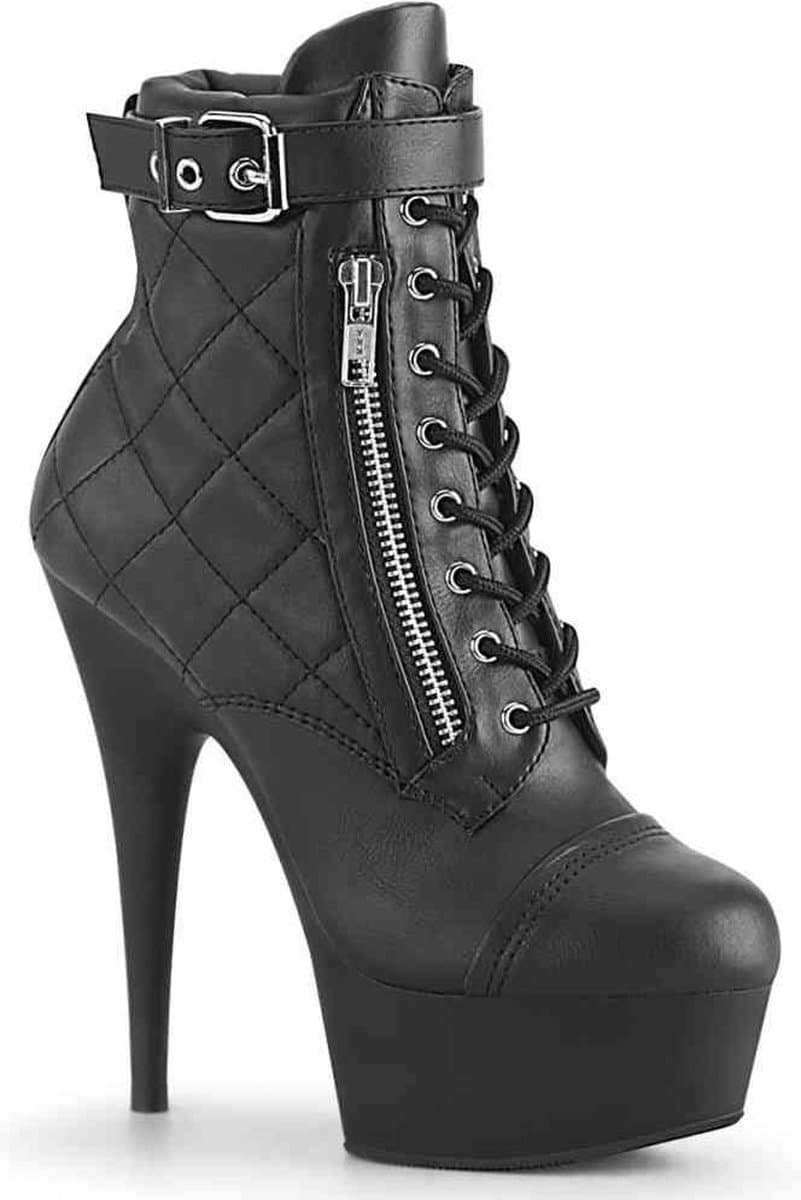 Pleaser - DELIGHT-600-05 Plateau Laarzen - US 11 - 41 Shoes - Zwart — afbeelding 1
