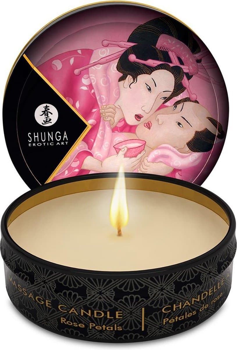 Shunga - Mini Massagekaars - Aphrodisia Rose Petals — afbeelding 1