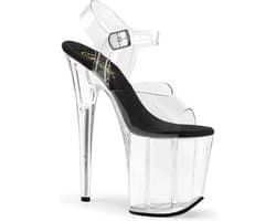 Pleaser - FLAMINGO-808 Sandaal met enkelband, Paaldans schoenen - Paaldans schoenen - 38 Shoes - Zwart